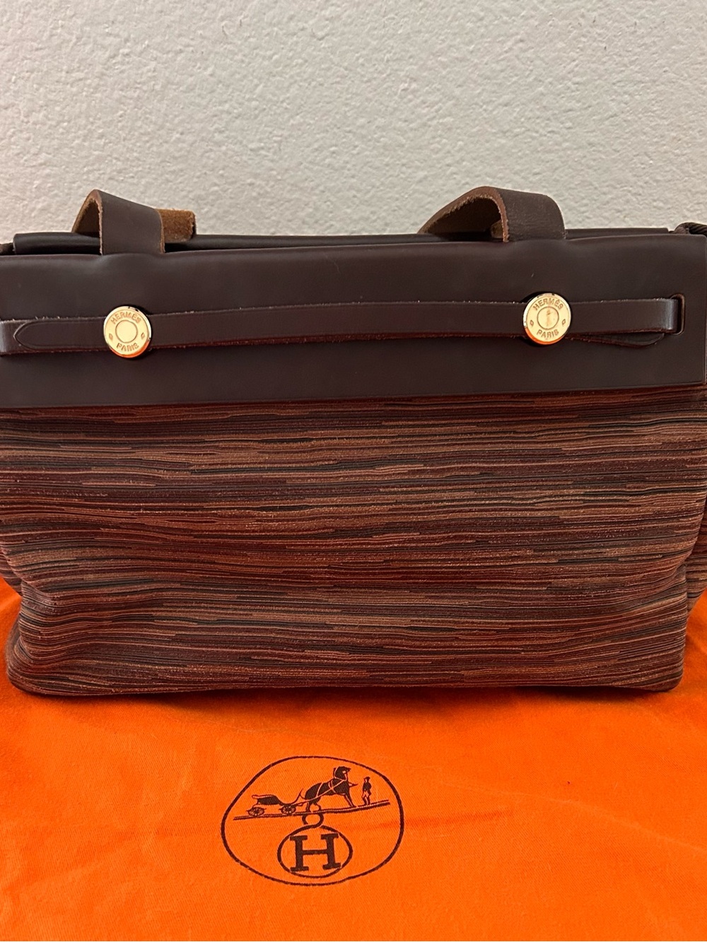 HERMES Vibrato Herbag Cabas Tote Bag - Picture 5 of 12